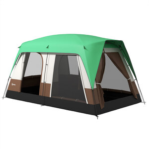 Outsunny Camping Tent with Waterproof Rainfly Screen Panels - Green by Outsunny