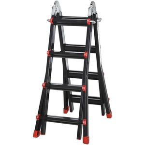 HOMCOM 4M Aluminium Duo Ladder - Black by HOMCOM