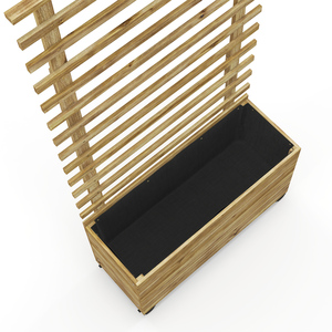 Outsunny Wooden Trellis Raised Bed Planter Box - Natural by Outsunny