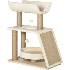 PawHut Cat Tree Tower with Scratching Posts, Pad, Bed, Perch, Toy Ball by PawHut