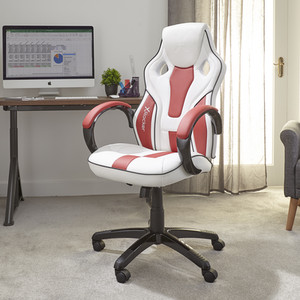 X Rocker Maverick Office Gaming Chair - Red/White by X Rocker