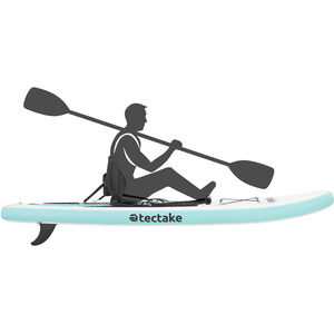 Paddle Board 2-In-1 Inflatable SUP Kayak, with Paddle, Pump, Backpack - Turquoise & Black by tectake
