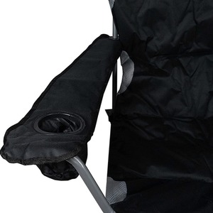 Folding Camp Chair Padded High Back - Black / 2 by HyFive