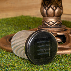 Bronze Effect Resin Garden Bird Bath and Table with Solar Light - Bronze by Samuel Alexander