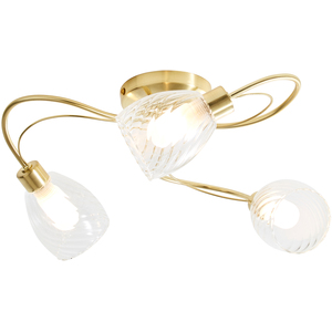 Cora 3 Light Tangle Flush Bathroom Ceiling Light - Satin Brass by Litecraft