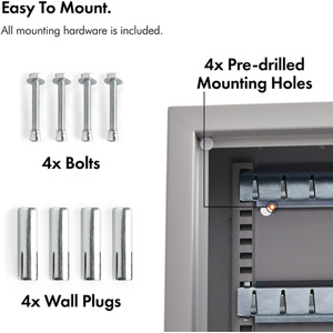 71 Key Wall Mountable Digital Safe - Grey by VonHaus