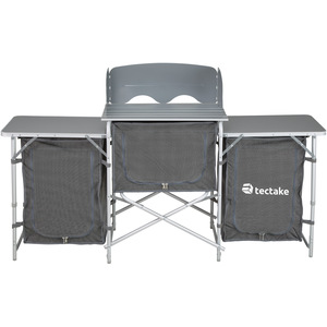 Large Camping Kitchen Station - Grey by tectake