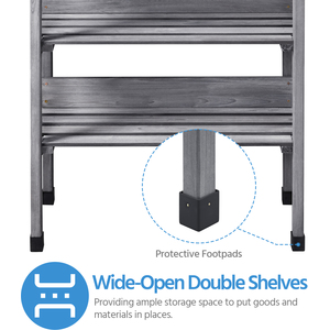 Outdoor Potting Bench Table with Storage Shelf - Grey by Yaheetech