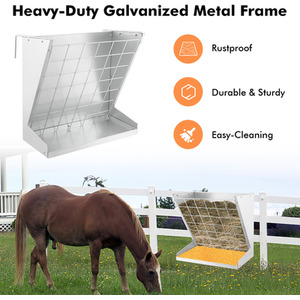 Livestock Hay Rack Forage Rack - Silver by Costway