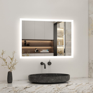 LED illuminated Bathroom Mirror Anti-fog Rectangle - White / 50cm by AicaBathroom