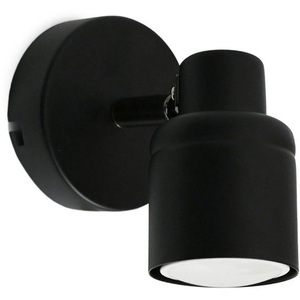 Benton Bathroom IP44 Single Spotlight Adjustable Wall Light - Matte Black by ValueLights