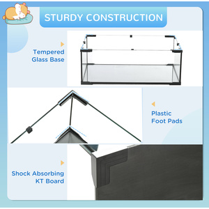 PawHut 3 Tiers Hamster Cage with Ramps, Exercise Wheel - Black / 78.5cm by PawHut