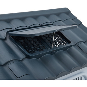 Waterproof Plastic Dog house with Skylight and Air Vents - Black Grey / 84cm by Livingandhome