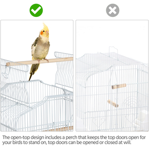 Rolling Parrot Cage with Double Doors - White by Yaheetech