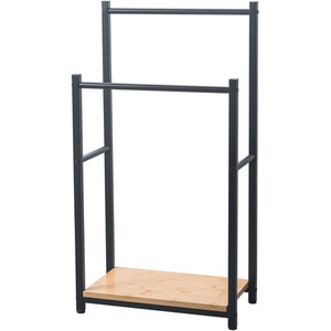 Bamboo Double Towel Rail - Black