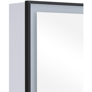 Fog-Free LED Mirror Cabinet with Shaver Socket - White + Black by Livingandhome