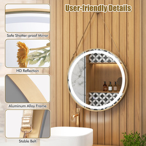 Bathroom Mirror Makeup Mirror - Gold by Costway