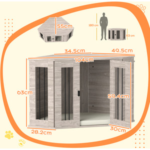 PawHut 2 in 1 Conner Dog Crate Furniture with Cushion by PawHut