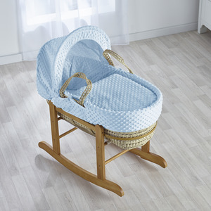 Blue Dimple Palm Moses Basket - Blue by Kinder Valley