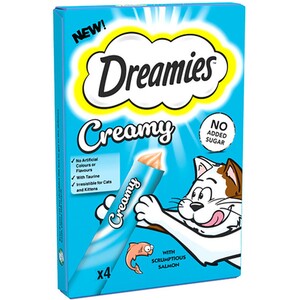 Pack of 4 Dreamies Creamy Cat Treats - Salmon by Dreamies