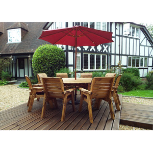 Charles Taylor Eight Seater Circular Table Set with Accessories - Burgundy by Charles Taylor