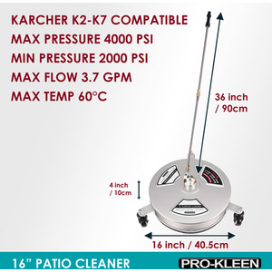 Stainless Steel Patio And Decking Pressure Washer - Silver by Pro-Kleen