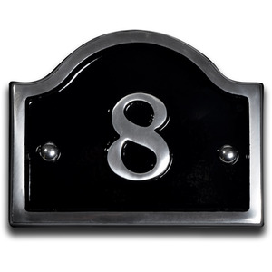 Aluminium Bridge House Number 8 - Black by The House Nameplate Company