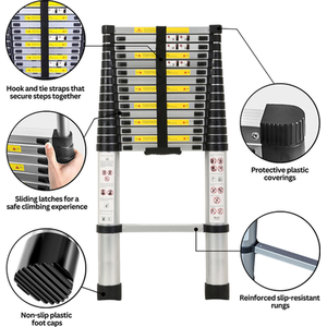 Telescopic Multi-Purpose folding Telescopic Extendable Portable Sturdy Ladder - silver by Samuel Alexander