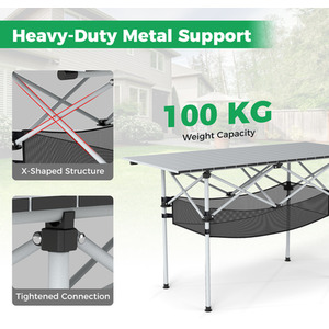 Patio Folding Camping Table by Costway