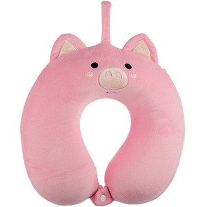 Relaxeazzz Memory Foam Plush Travel Pillow - Pig - Pink by Relaxeazzz