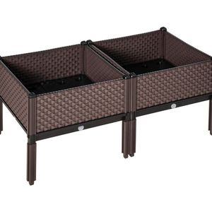 Outsunny Set of 2 Garden Raised Bed - Brown by Outsunny