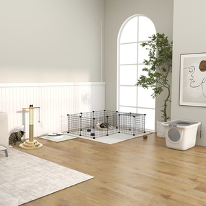 Metal Wire Pet Playpen - Black by PawHut