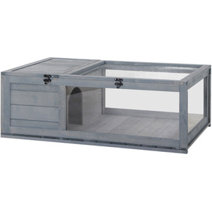 PawHut Tortoise House with Mesh Roof - Grey by PawHut