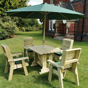 Ergo 4 Seat Table Set 4 XC - wood by Churnet Valley Gerden Furniture
