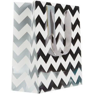 Pack of 3 Silver Glimmer Medium Gift Bags - Silver