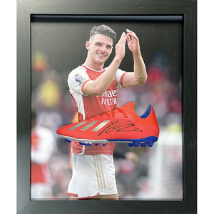 Declan Rice Signed and Framed Arsenal Boot - Red by Allstarsignings