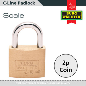 C Line Brass Padlock - Brass / 40mm by Burg-Wachter