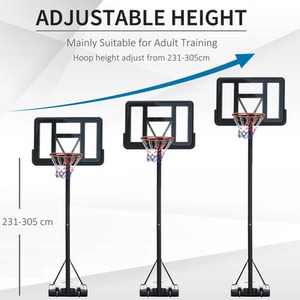 HOMCOM Portable Freestanding Basketball Hoop Stand - Black by HOMCOM