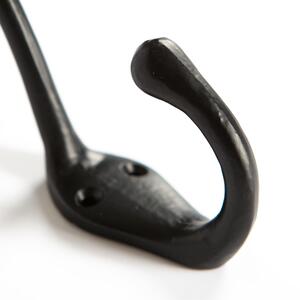 30x140mm Narrow Hat Coat Hook - Black by Hammer and Tongs
