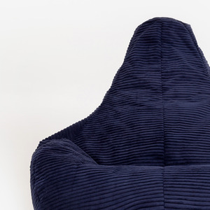 icon Dalton Gaming Bean Bag Chair and Footstool, Corduroy - Navy by icon