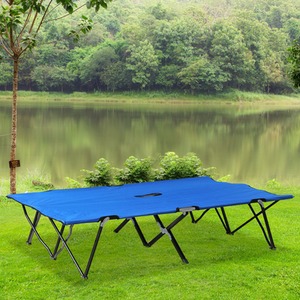 Outsunny Folding Camping Bed With Portable Travel Bag - Blue by Outsunny