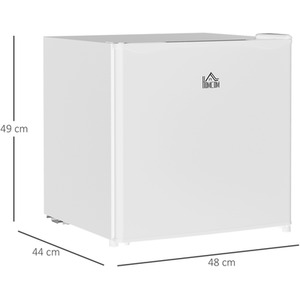HOMCOM 46 Litre Table Top Fridge Mini Fridge with Chiller Box - Cream / ABS PS Copper Steel by HOMCOM