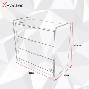 X Rocker Electra Chest of 3 Drawer Chest with App Controlled LED - BLACK by X Rocker