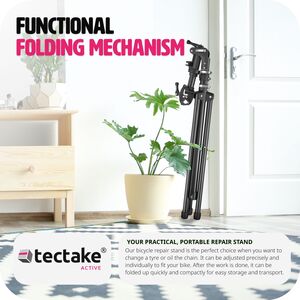 Bike Repair Stand Tristan - Folding, Height-Adjustable, Suitable For E-Bikes - Black by tectake