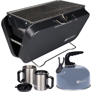 Portable Camping BBQ includes 2 x Mugs and Kettle by Valiant