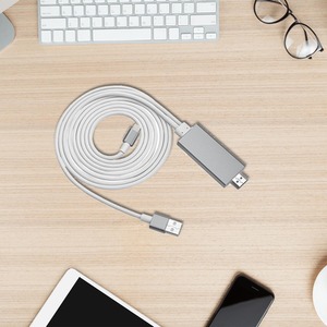 Full HD Support HDMI Connector Cable - Grey by Aquarius