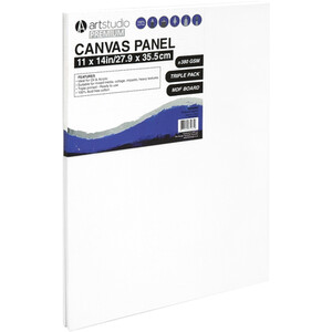 Pack of Three Art Studio Premium Canvas Panel - 27.9x35.5cm by Art Studio