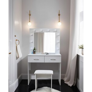 Vanity Dressing Table & Stool - White
