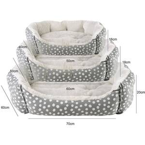 Scalloped Polka Dot Dog Bed S - Grey by Dreampaws