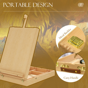 Vinsetto Table Easel Box Hold Canvas up to Adjustable Table Box Easel - Natural by Vinsetto